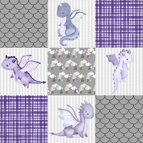 Purple Gray Dragon Patchwork