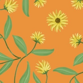 Flowers Love the Sun on Orange
