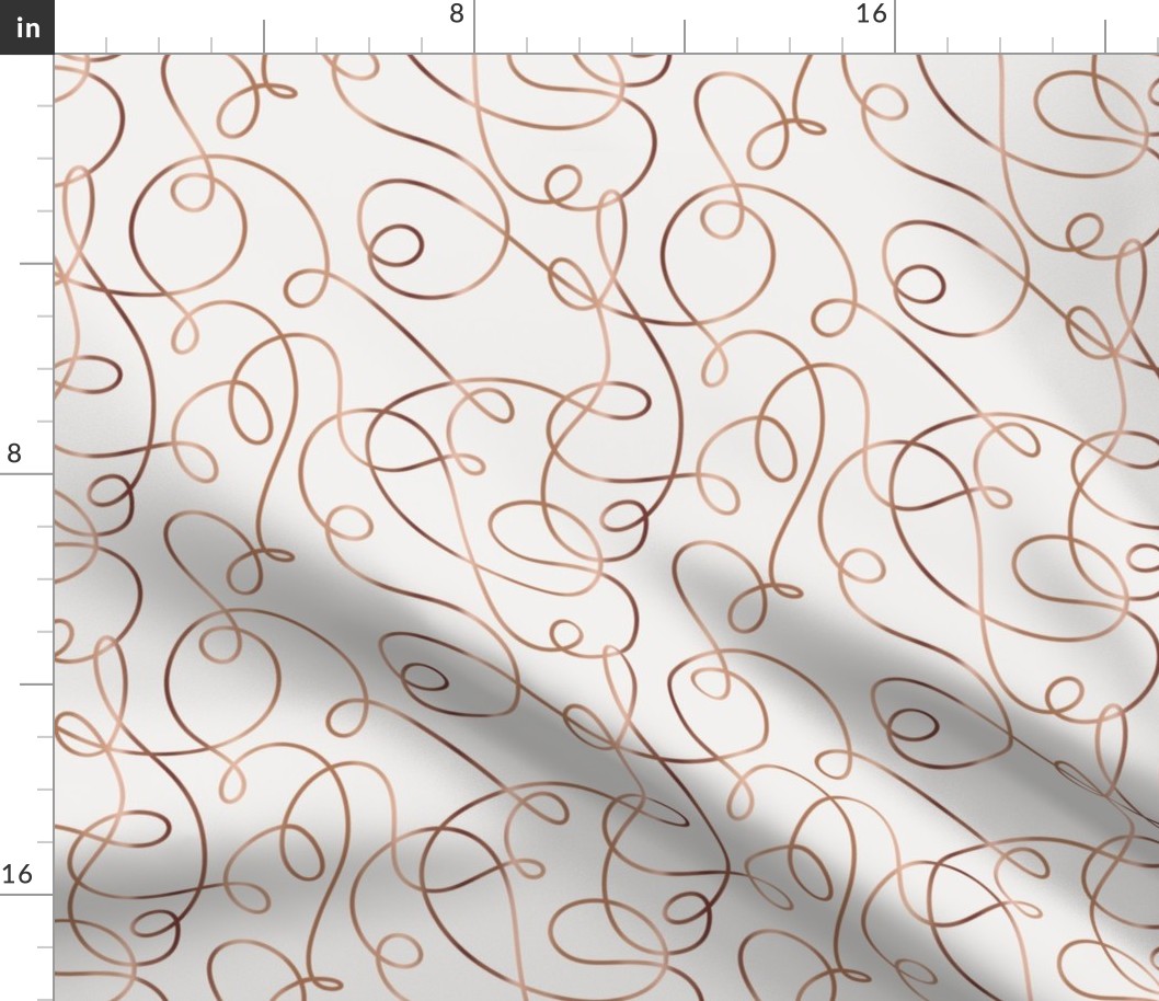 Rose Gold Calligraphy Lines and Loops, x-small