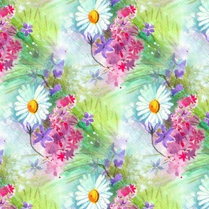 pastel watercolor daisy print