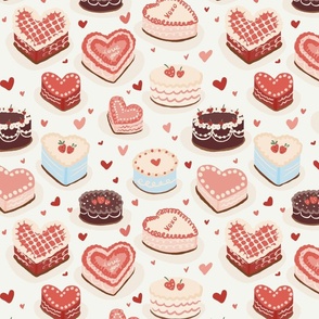 Sweet Vintage Heart Cakes - Small Scale