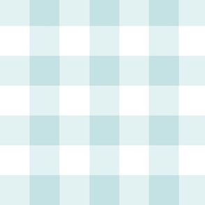 Large  Gingham in Light Mint on White