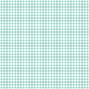 Aqua blue gingham check 1/8 inch| Small