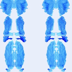 Hand Painted Inkblot- Vivid Blue