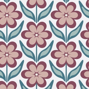 Large // Delilah Daisy: Simple Retro Geometric Flower - Purple