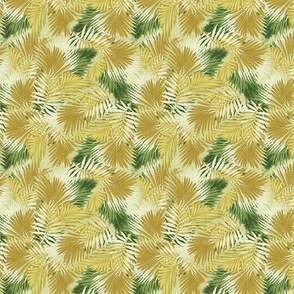 Vintage Palm Leaves - Tropical Nature in Green and Lime Shades / Medium