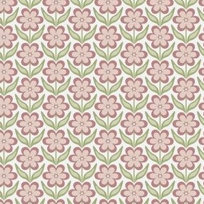 Mini // Delilah Daisy: Simple Retro Geometric Flower - Pink