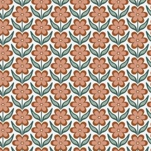 Mini // Delilah Daisy: Simple Retro Geometric Flower - Orange