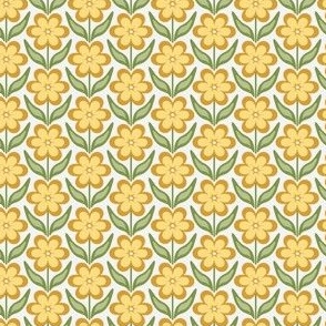 Mini // Delilah Daisy: Simple Retro Geometric Flower - Yellow