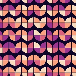 Retro geometric tulips (12") - orange, pink, purple (ST2022RGT)