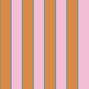 Border Stripe Pink Orange Turquoise