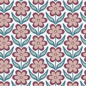Medium // Delilah Daisy: Simple Retro Geometric Flower - Purple