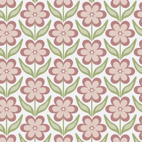 Medium // Delilah Daisy: Simple Retro Geometric Flower - Pink