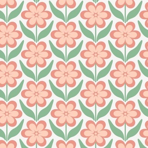 Medium// Delilah Daisy: Simple Retro Geometric Flower - Peach