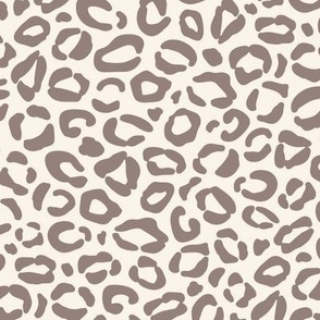 Leopard Print {Cinereous Taupe on Cream Off White} Animal Spots 