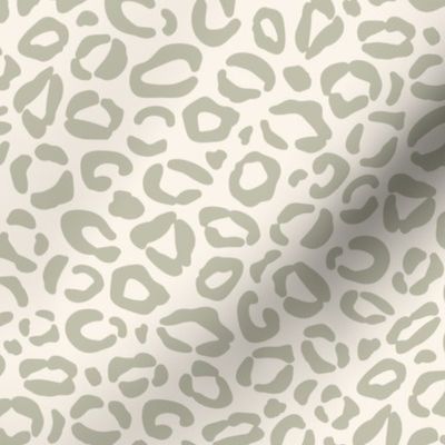 Sage Green Leopard Print {on Cream Off White} Animal Spots 