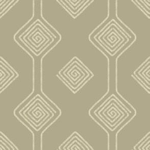 Warm Neutral Mid tone Geometric Diamond Square Checker in tawny brown