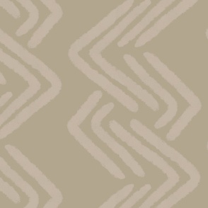 Muddy Neutral Brown Geometric ZigZag Stripes in beige brown