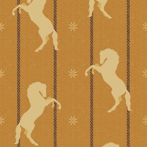 Mustangs Wild Horses | Butterscotch | Small  12" repeat |  Western Boho