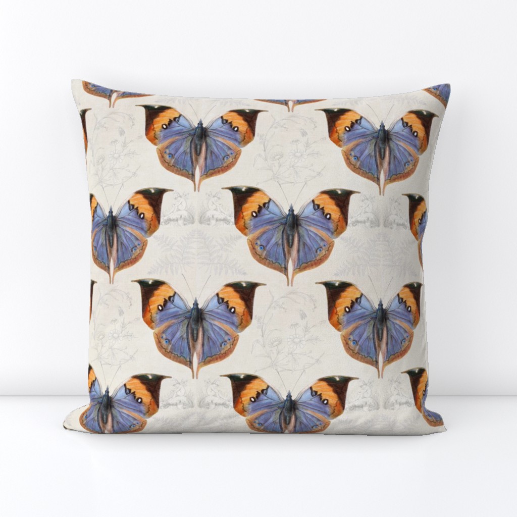 8" MEDIUM Vintage Fairy Garden Butterfly in cream by Audrey Jeanne