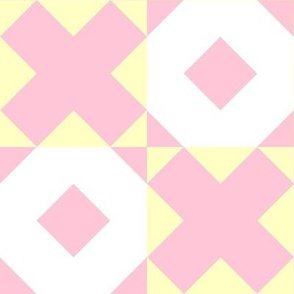 Hugs and Kisses Cheater Quilt In Baby Pink