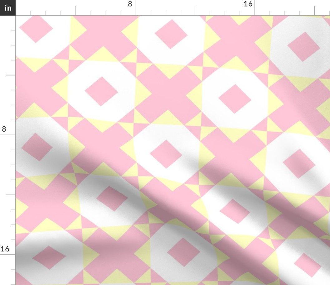 Hugs and Kisses Cheater Quilt In Baby Pink
