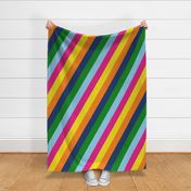 Birchdale (Custom Diagonal Stripes) || bright rainbow