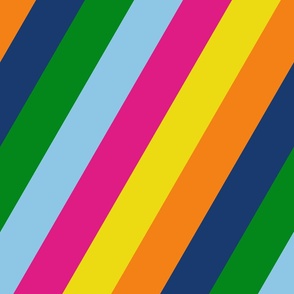 Birchdale (Custom Diagonal Stripes) || bright rainbow
