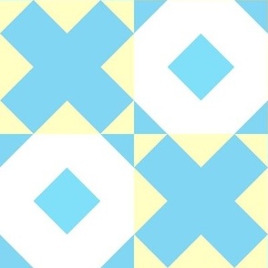 Hugs and Kisses Cheater Quilt in Baby Blue