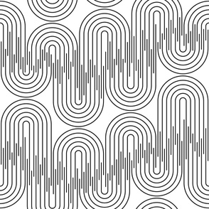 Modern Geometric Abstract Soundwaves - Black and White