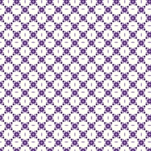 Small - Monochrome  Purple and off white geometric tile  