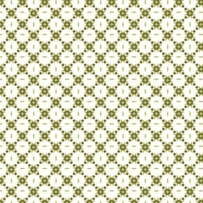 Small - Monochrome  Sage green and off white geometric tile  
