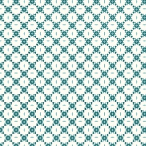Small - Monochrome  Teal green geometric tile  