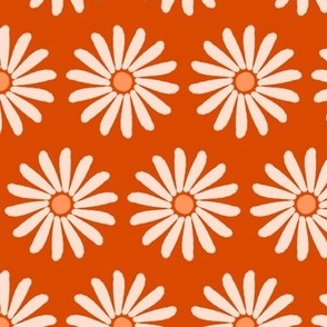 Twirling Daisies Tangerine 6x6in
