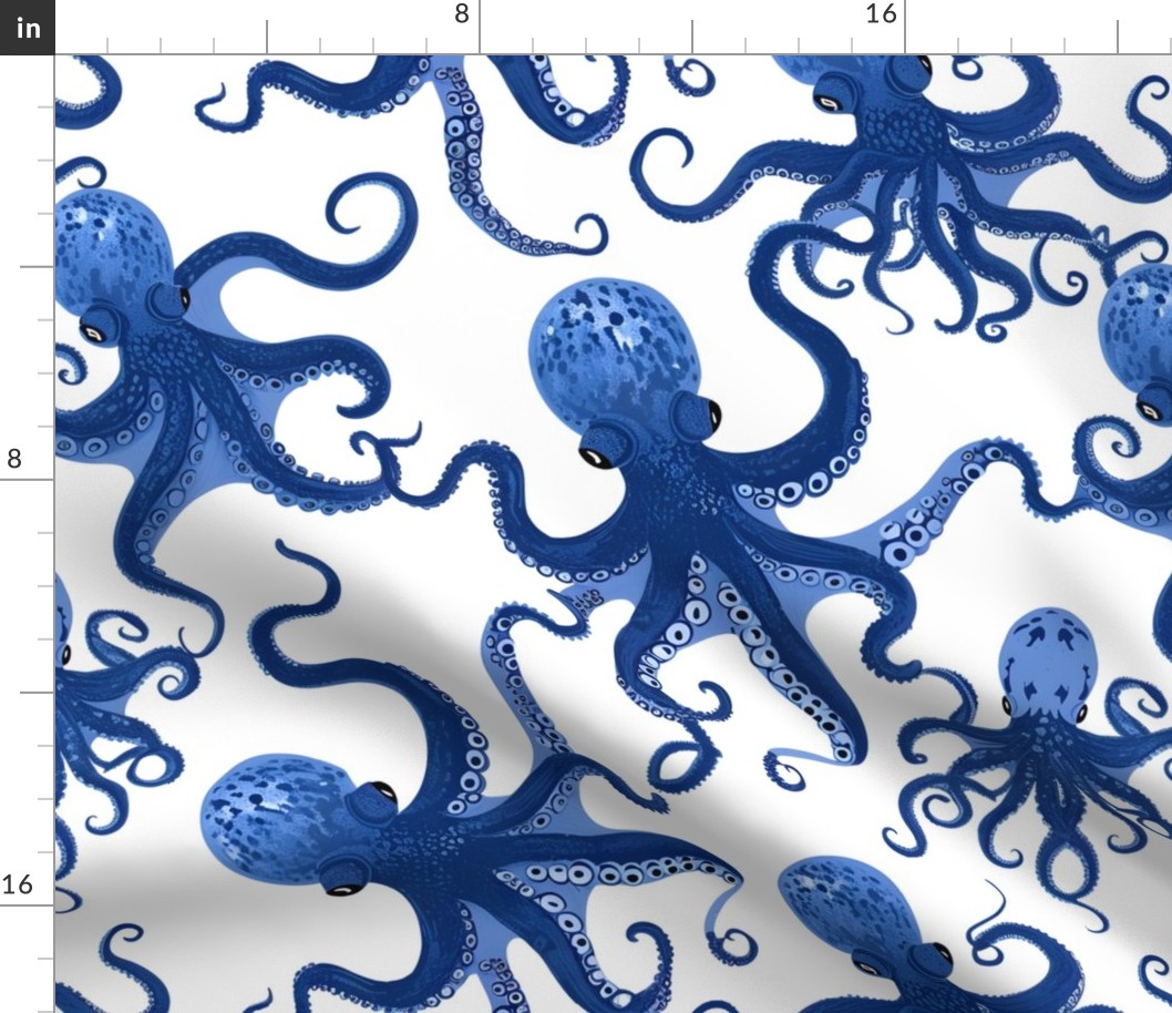 Dancing blue octopus