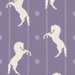 Mustangs Wild Horses | Purple Haze | Small  12" repeat |  Western Boho