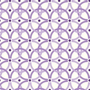 Medium - Monochrome intertwine  Purple  with off white 