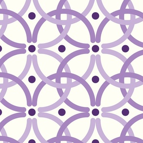 Large - Monochrome intertwine  Purple  with off white 
