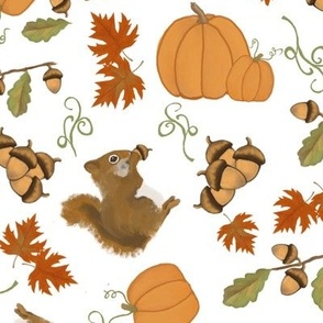 Fall Pumpkins Acorns & Squirrels 
