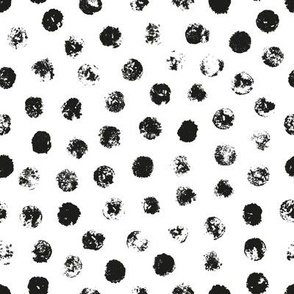 Painted Polka Dots - black and white