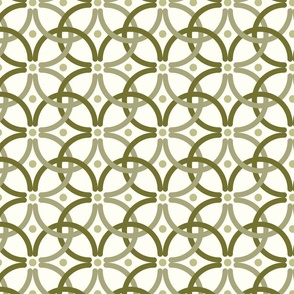 Medium - Monochrome intertwine  Sage green  with off white 