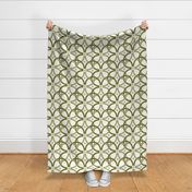 Large - Monochrome intertwine  Sage green  with off white 