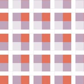Glass Shadows - Periwinkle and Red - Geometric - Minimalist - Breeze Blocks - Retro - Mid Century Checks - Squares - Shapes - Modern