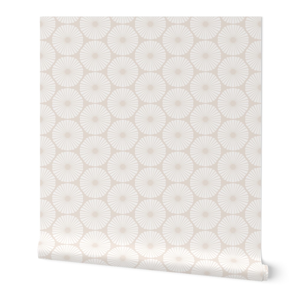 Warm Minimalism Coastal Geometric Block Print in Textured White on Neutral Light Beige - Medium - Earthy Boho, Neutral Geometric, Neutral Beach House