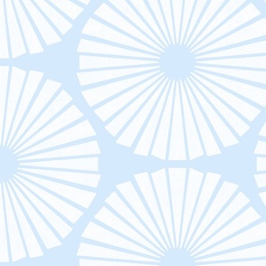Blue Coastal Geometric Block Print in Textured White on Light Blue - Jumbo - Coastal Blue and White,  Summery Geometric, Calm Abstract