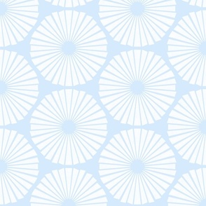 Blue Coastal Geometric Block Print in Textured White on Light Blue - Large - Coastal Blue and White,  Summery Geometric, Calm Abstract
