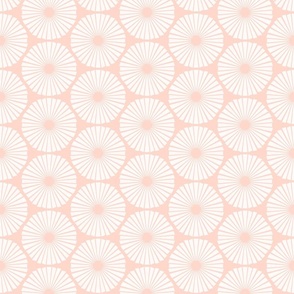 Peachy Coastal Geometric Block Print in Textured White on Peachy Apricot - Medium - Coastal Peach,  Calm Abstract, Summery Geometric