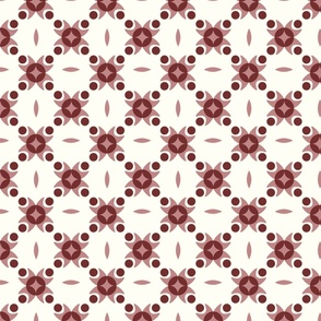 Medium - Monochrome  Maroon brown  geometric tile  