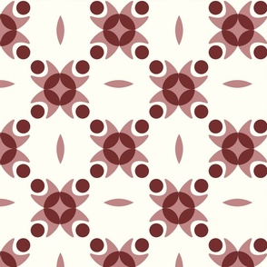 Large - Monochrome  Maroon brown  geometric tile  