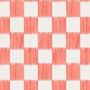 Ikat Check - peach